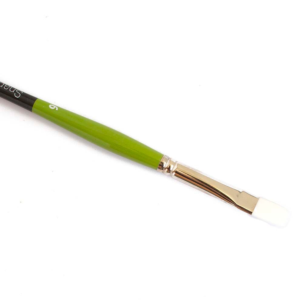 Princeton, White, Brushes, Art & School, Snap, Taklon, Bright, Long Handle, 6, 402214